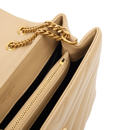 Saint Laurent Shoulder Bag Lou Lou - Small in Neutral, Calfskin Leather — Alternate View 11