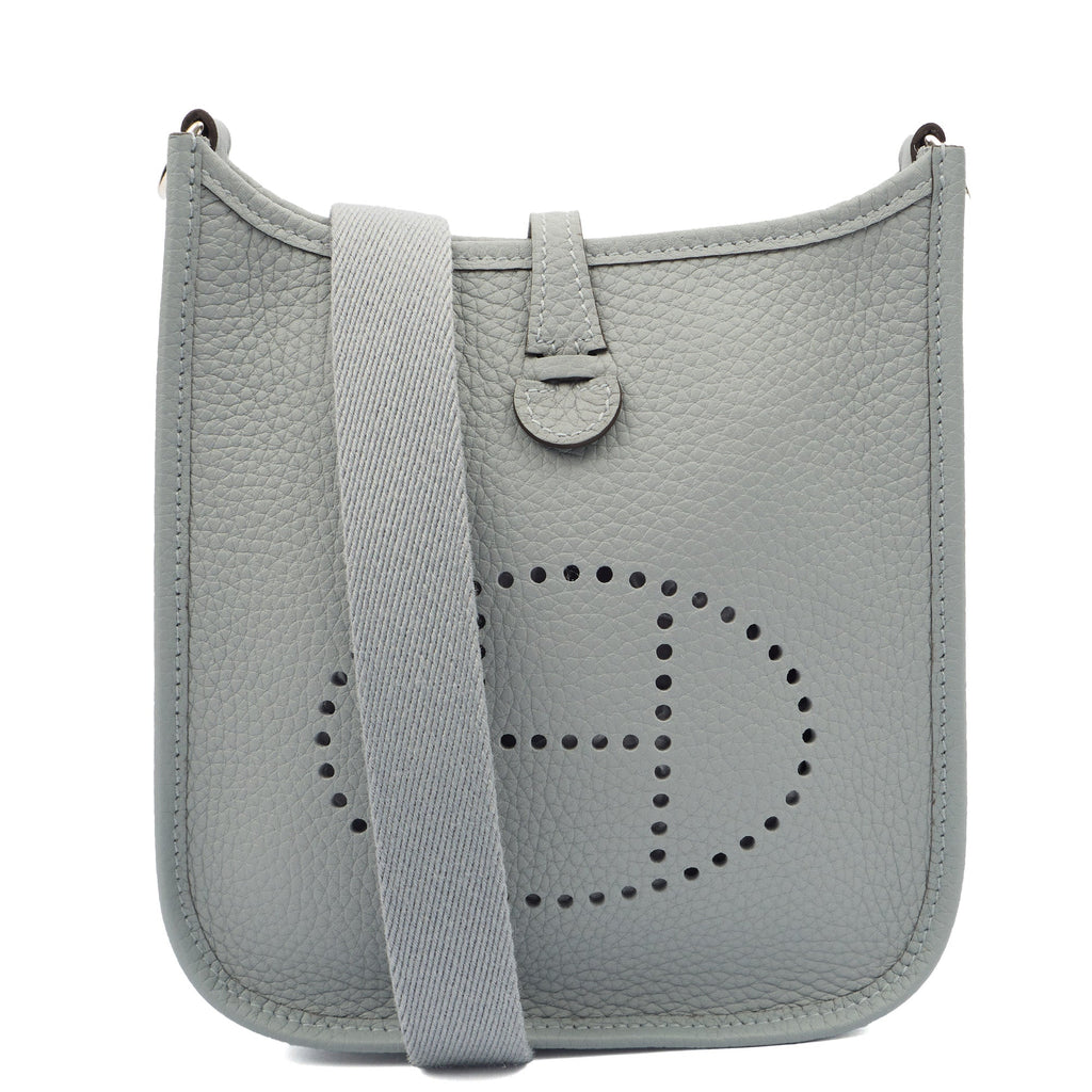 Hermes Evelyne 16 (TPM) in Gris Pantin, Clemence Leather — Front View