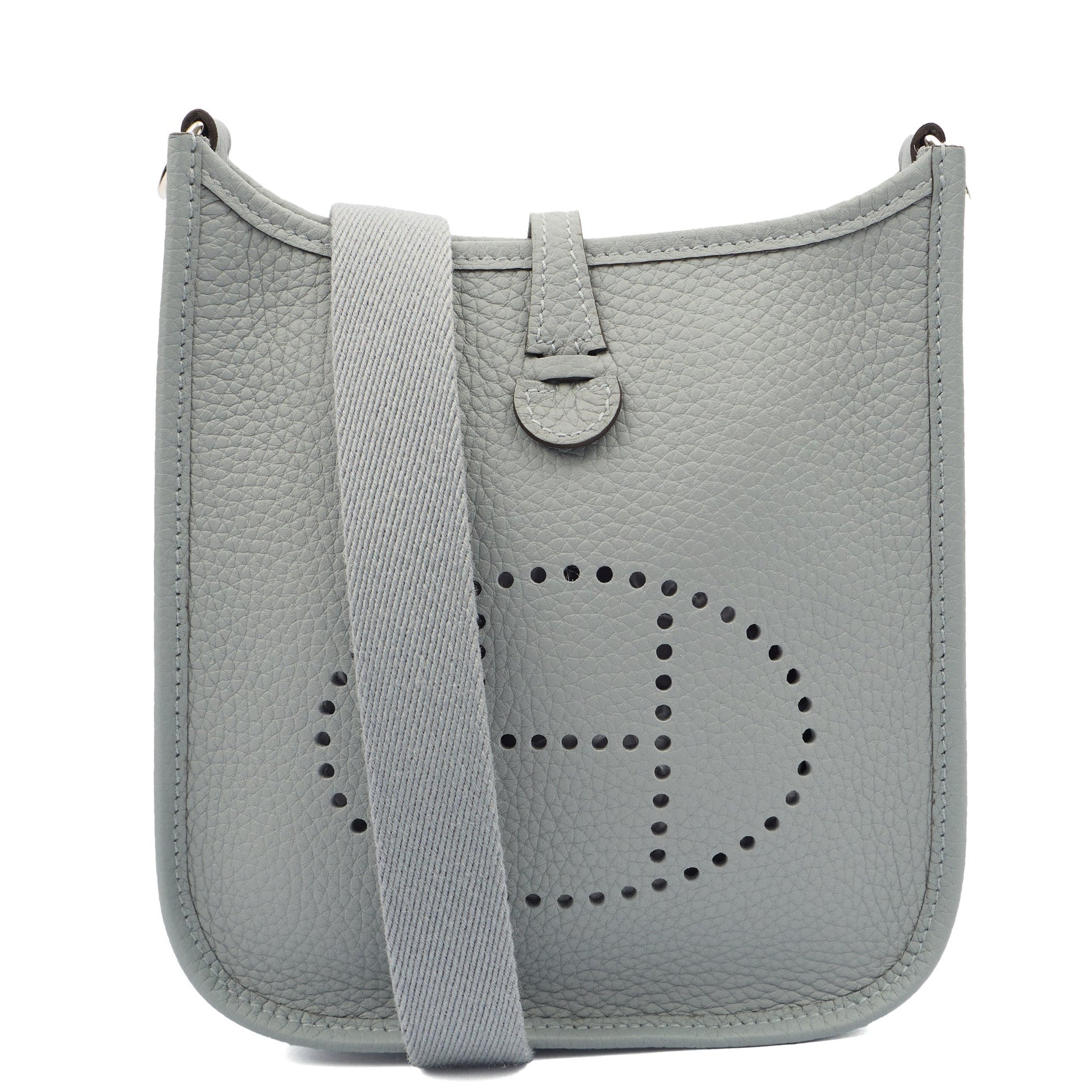 Hermes Evelyne 16 (TPM) in Gris Pantin, Clemence Leather — Front View
