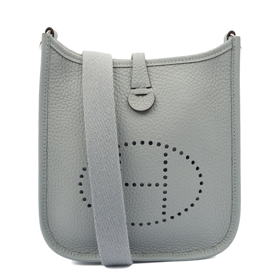 Hermes Evelyne 16 (TPM) in Gris Pantin, Clemence Leather — Front View
