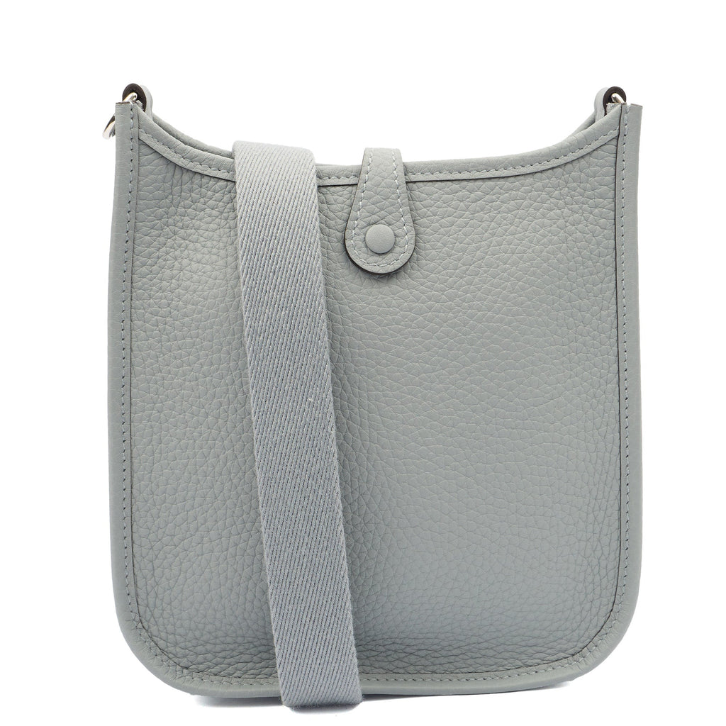 Hermes Evelyne 16 (TPM) in Gris Pantin, Clemence Leather — Back View