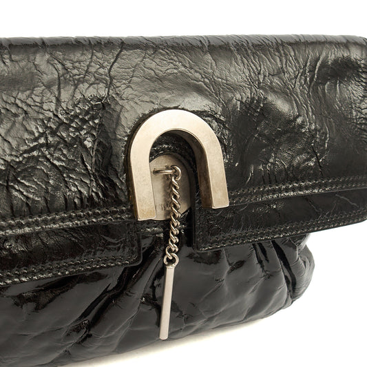 Chloe Clutch C Clutch in Black, Patent Leather — Side View