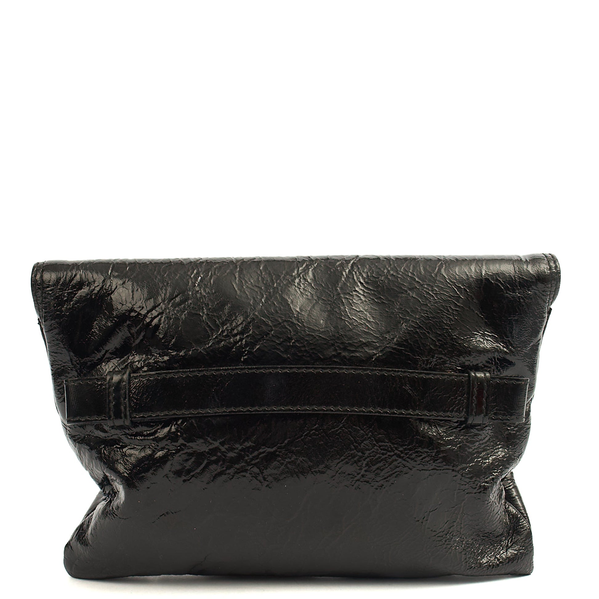 Chloe Clutch C Clutch in Black, Patent Leather — Top View