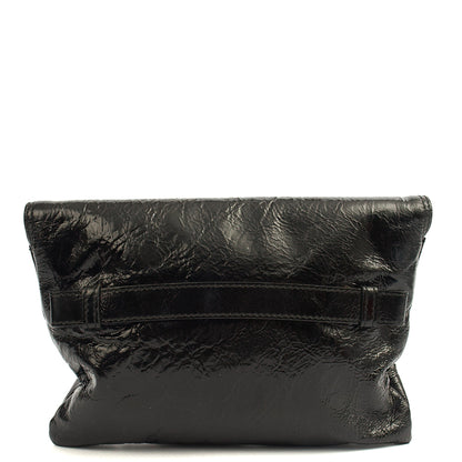 Chloe Clutch C Clutch in Black, Patent Leather — Top View