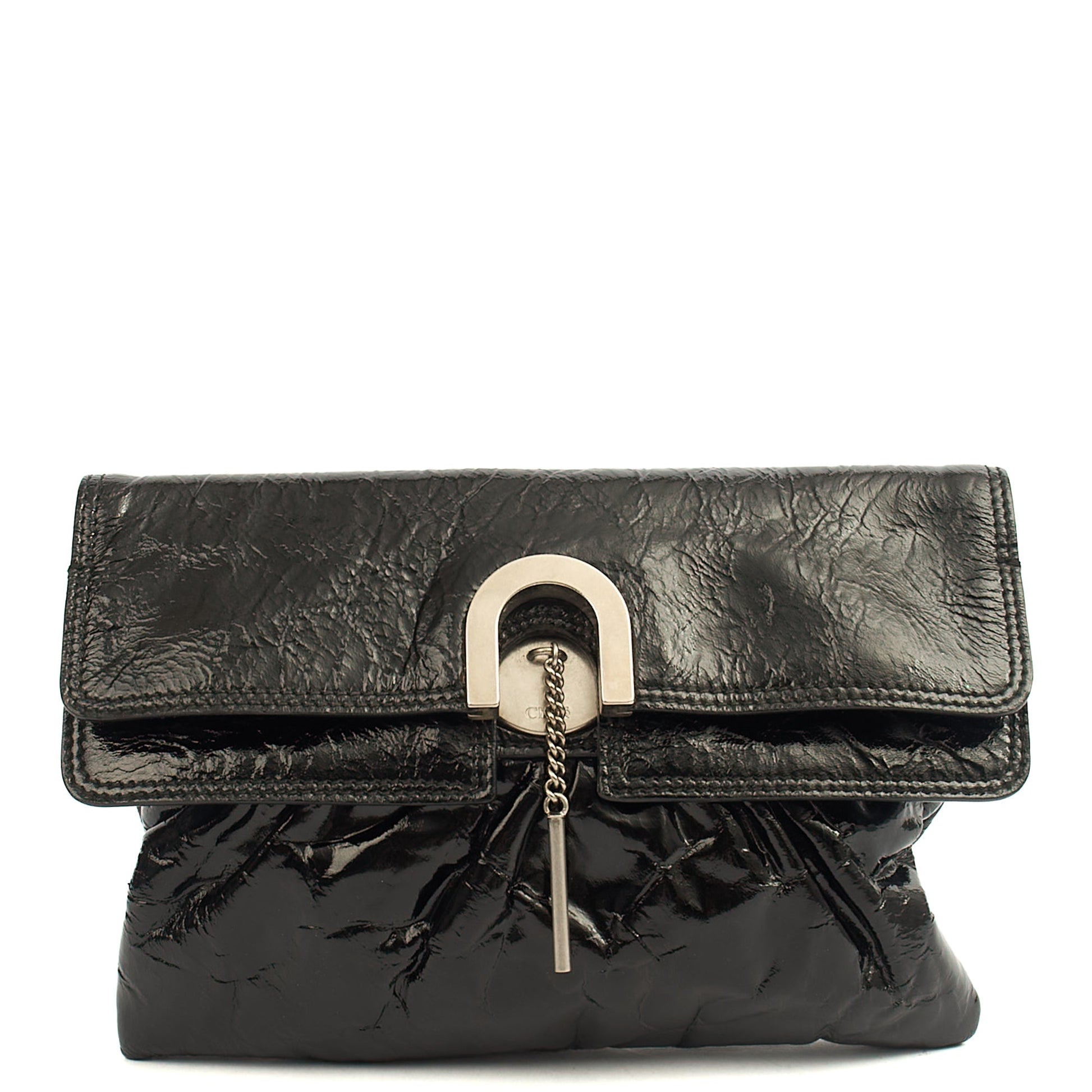 Chloe Clutch C Clutch in Black, Patent Leather — Front View