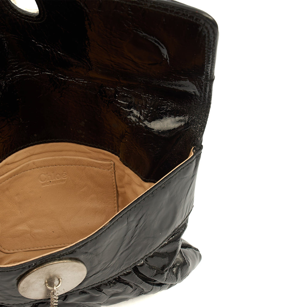 Chloe Clutch C Clutch in Black, Patent Leather — Lifestyle View