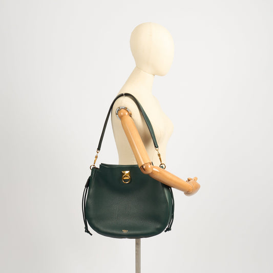 Mulberry Top Handle Iris Hobo in Mulberry Green, Calfskin Leather — Side View