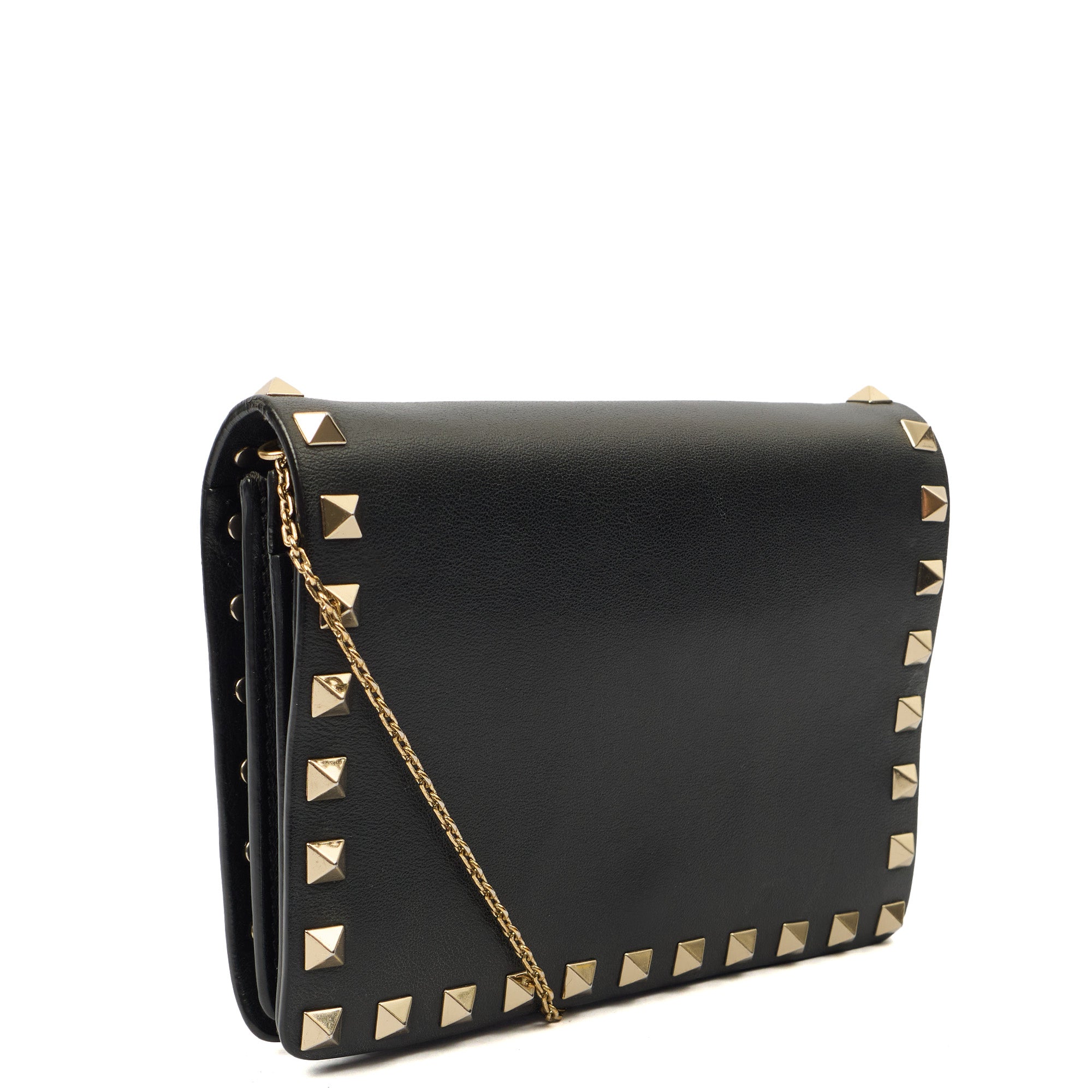 Valentino Cross Body Rockstud Crossbody Bag - Small in Black, Calfskin — Side View