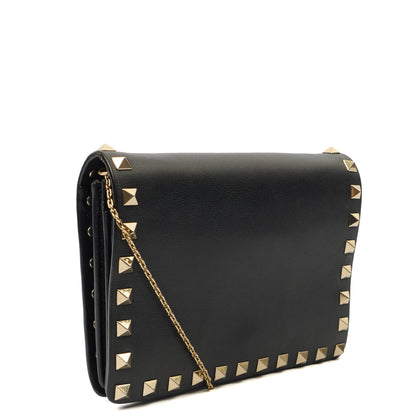 Valentino Cross Body Rockstud Crossbody Bag - Small in Black, Calfskin — Side View
