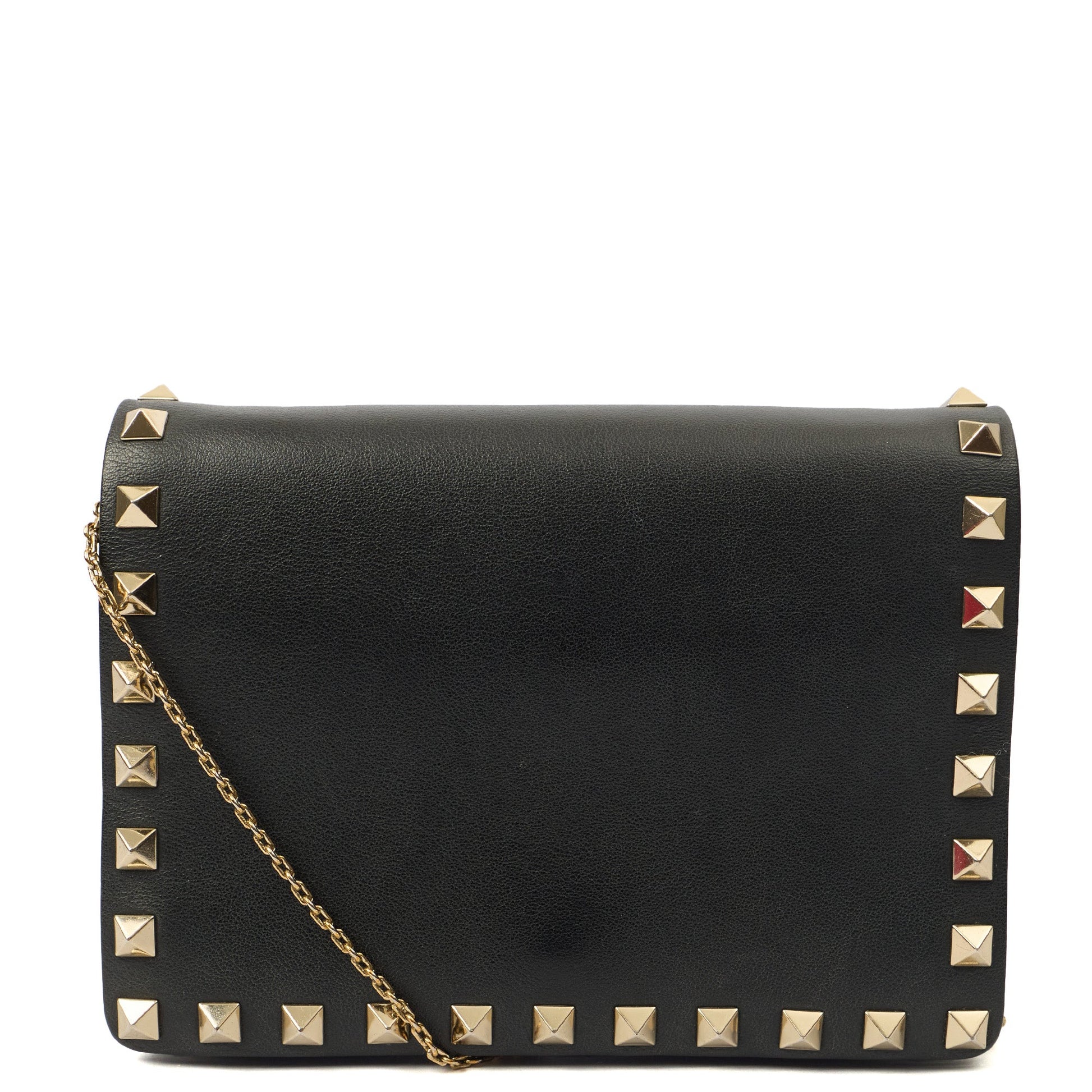 Valentino Cross Body Rockstud Crossbody Bag - Small in Black, Calfskin — Front View