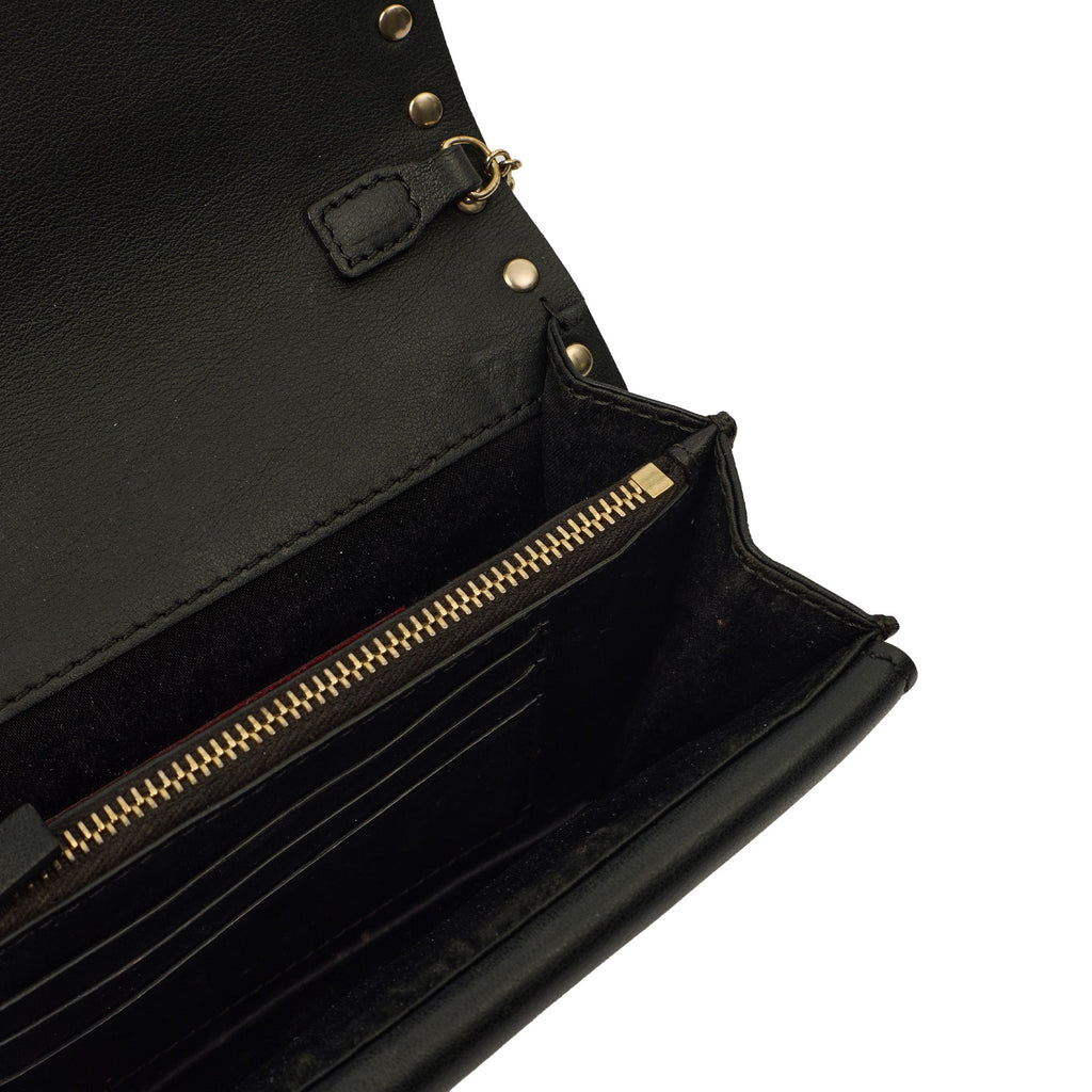 Valentino Cross Body Rockstud Crossbody Bag - Small in Black, Calfskin — Detail View