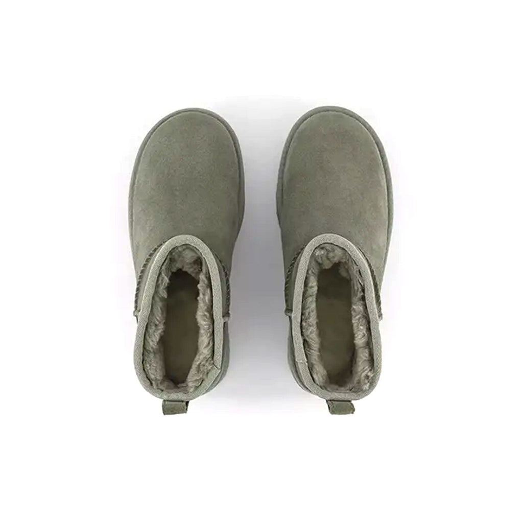 UGG Classic Mini Platform Boot Moss Green (Wmns) — UK 1 — Back View