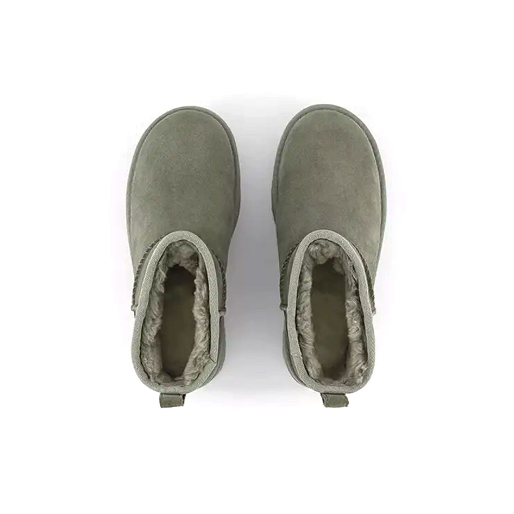 UGG Classic Mini Platform Boot Moss Green (Wmns) — UK 1 — Back View