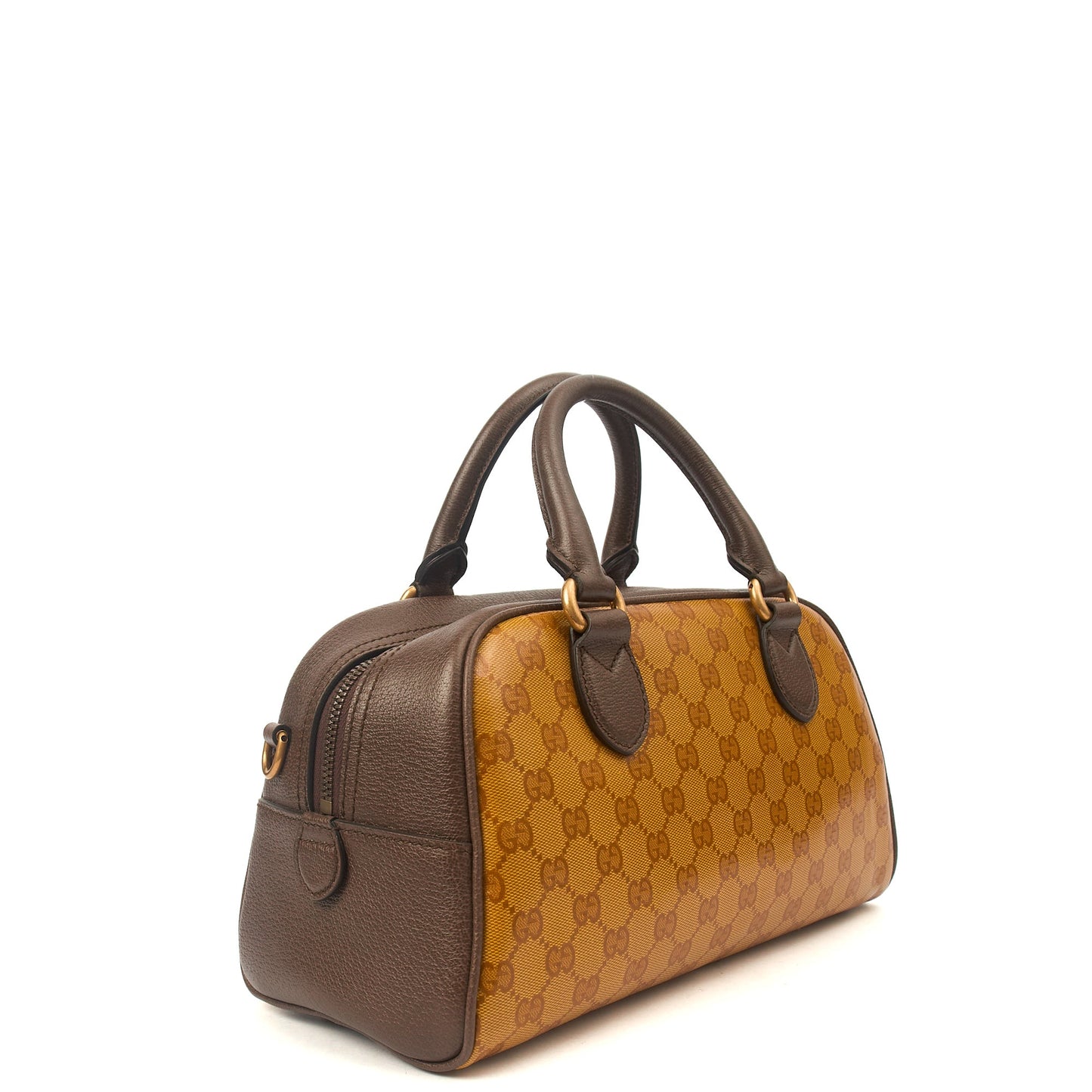 Gucci Tote Bowler Bag in Brown, Leather — Back View