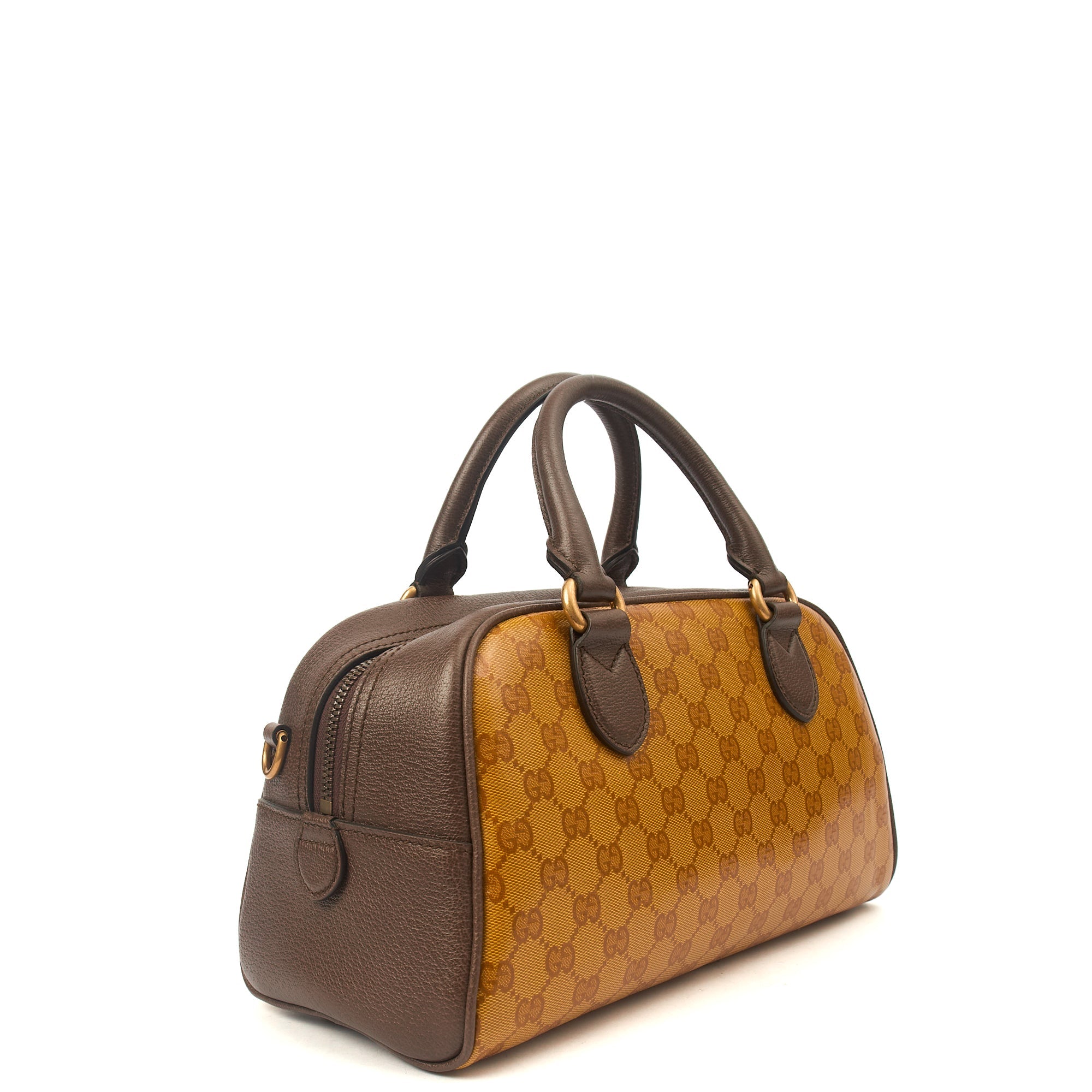 Gucci Tote Bowler Bag in Brown, Leather — Back View