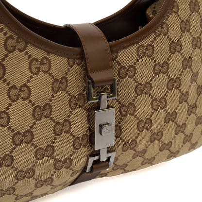 Gucci Shoulder Bag Jackie in Neutral, GG Canvas — Side View