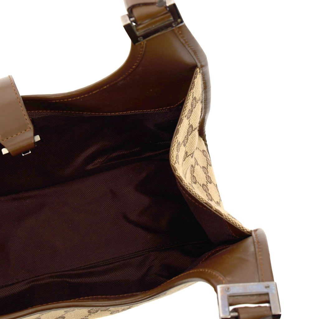 Gucci Shoulder Bag Jackie in Neutral, GG Canvas — Lifestyle View