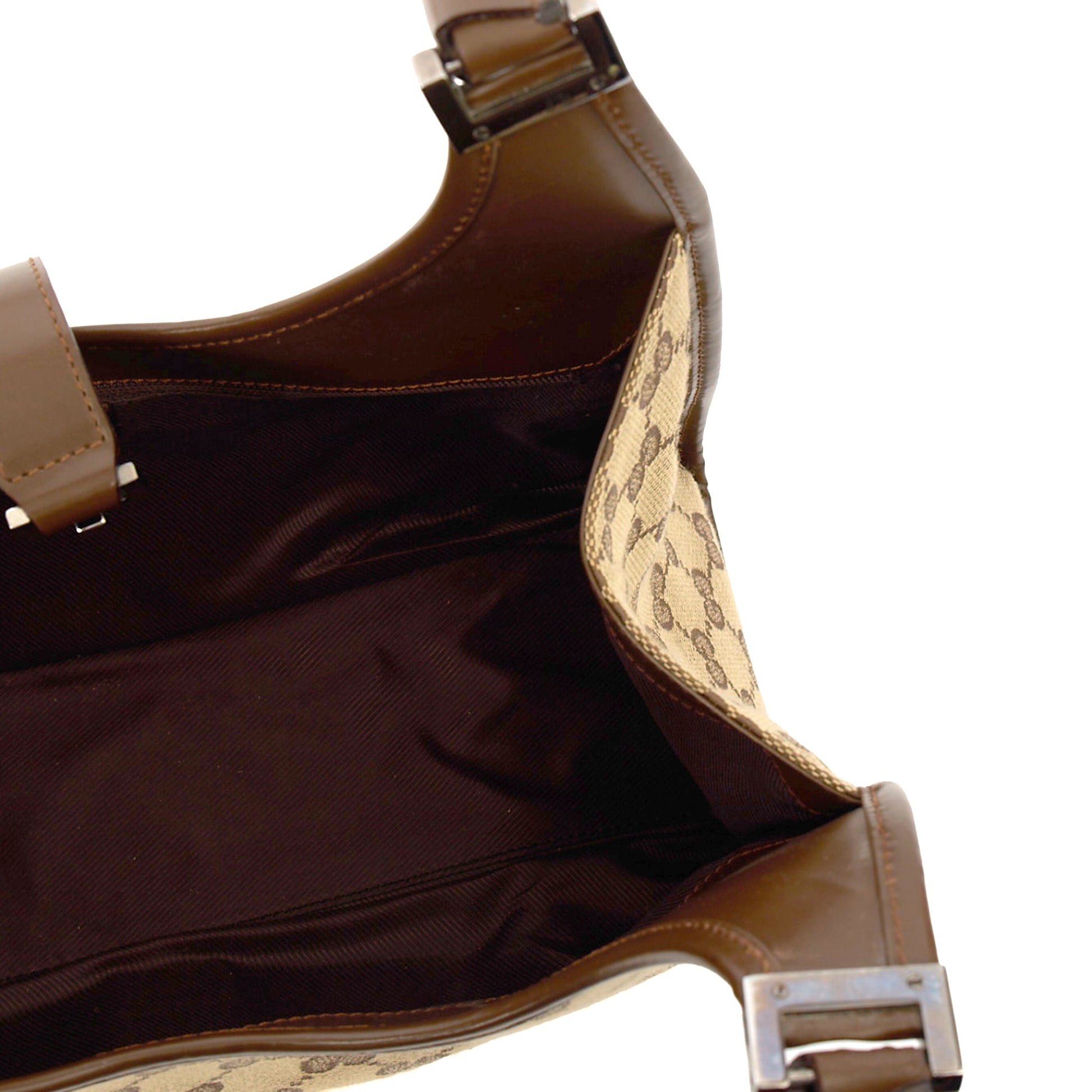 Gucci Shoulder Bag Jackie in Neutral, GG Canvas — Lifestyle View