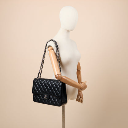 Chanel Shoulder Bag Classic Double Flap - Large in Black, Caviar Leather — Alternate View 11