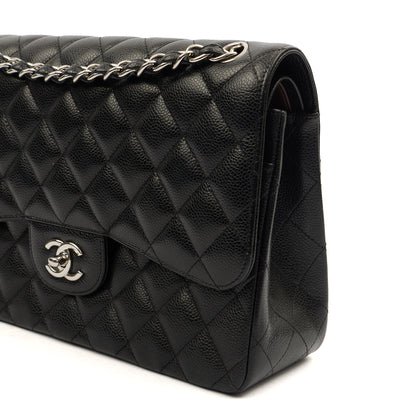 Chanel Shoulder Bag Classic Double Flap - Large in Black, Caviar Leather — Alternate View 20