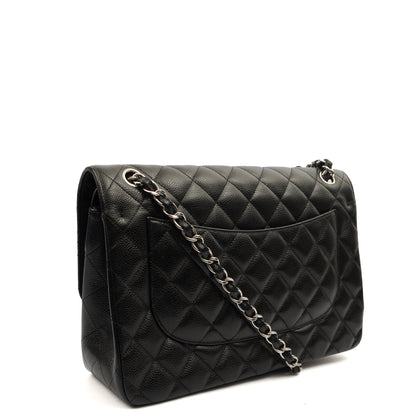 Chanel Shoulder Bag Classic Double Flap - Large in Black, Caviar Leather — Alternate View 14