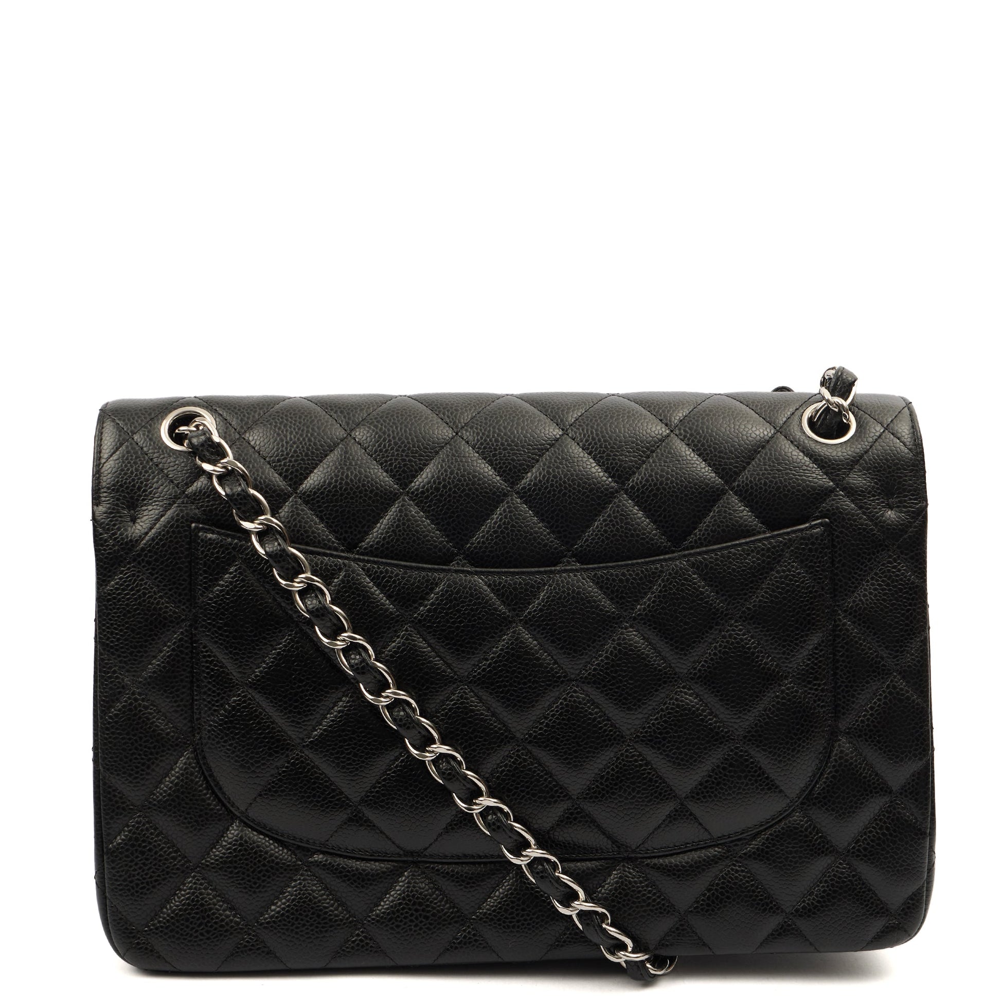 Chanel Shoulder Bag Classic Double Flap - Large in Black, Caviar Leather — Alternate View 15