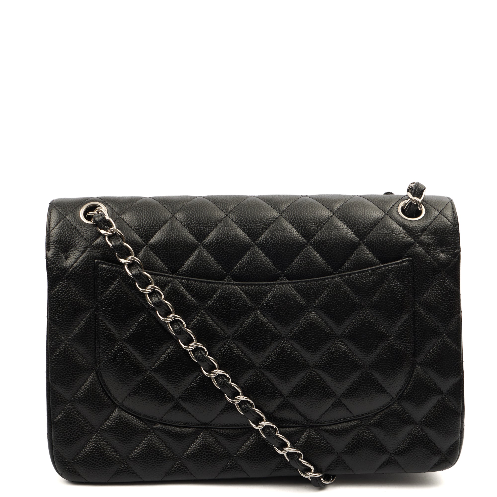 Chanel Shoulder Bag Classic Double Flap - Large in Black, Caviar Leather — Alternate View 15