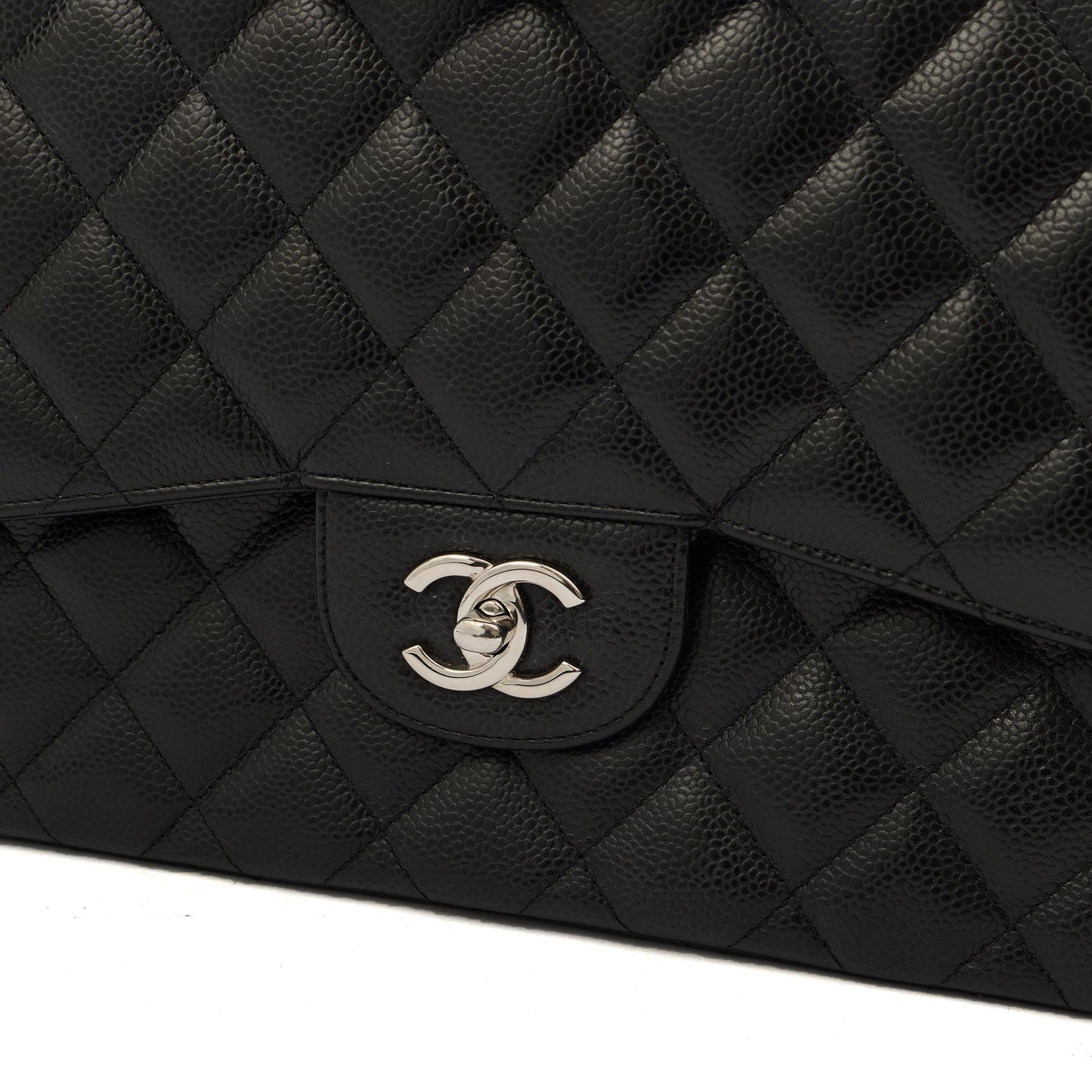 Chanel Shoulder Bag Classic Double Flap - Large in Black, Caviar Leather — Alternate View 17