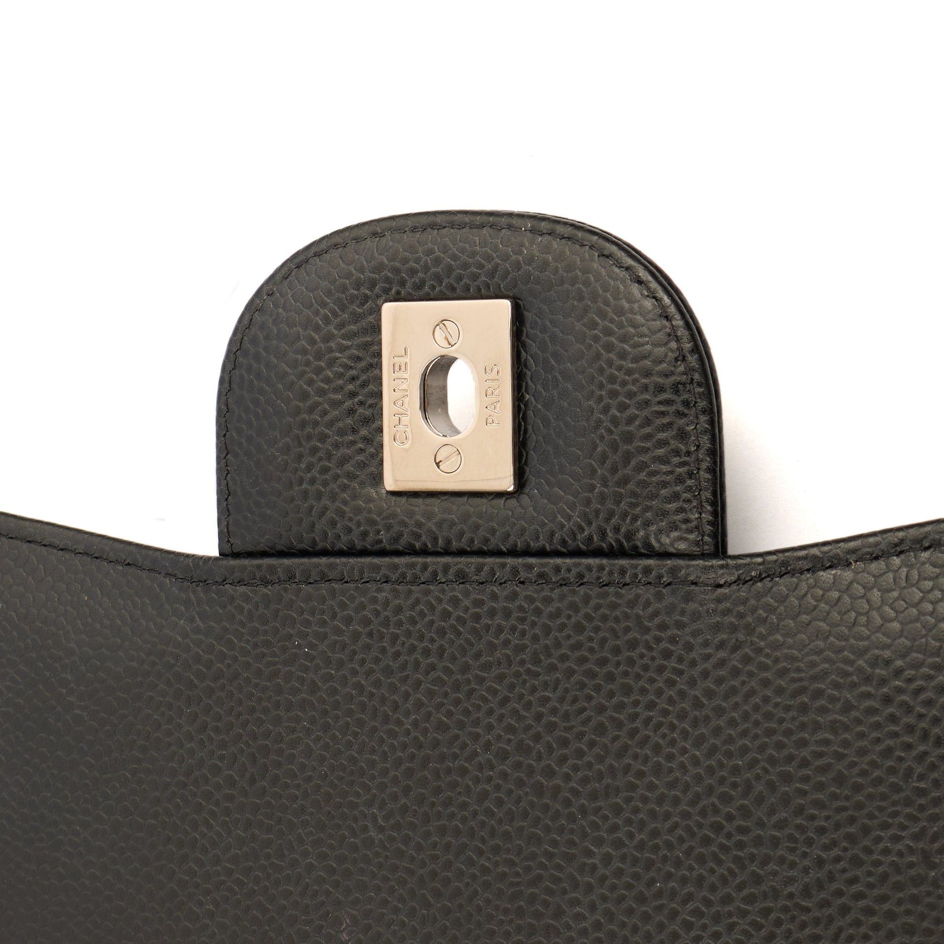Chanel Shoulder Bag Classic Double Flap - Large in Black, Caviar Leather — Alternate View 19