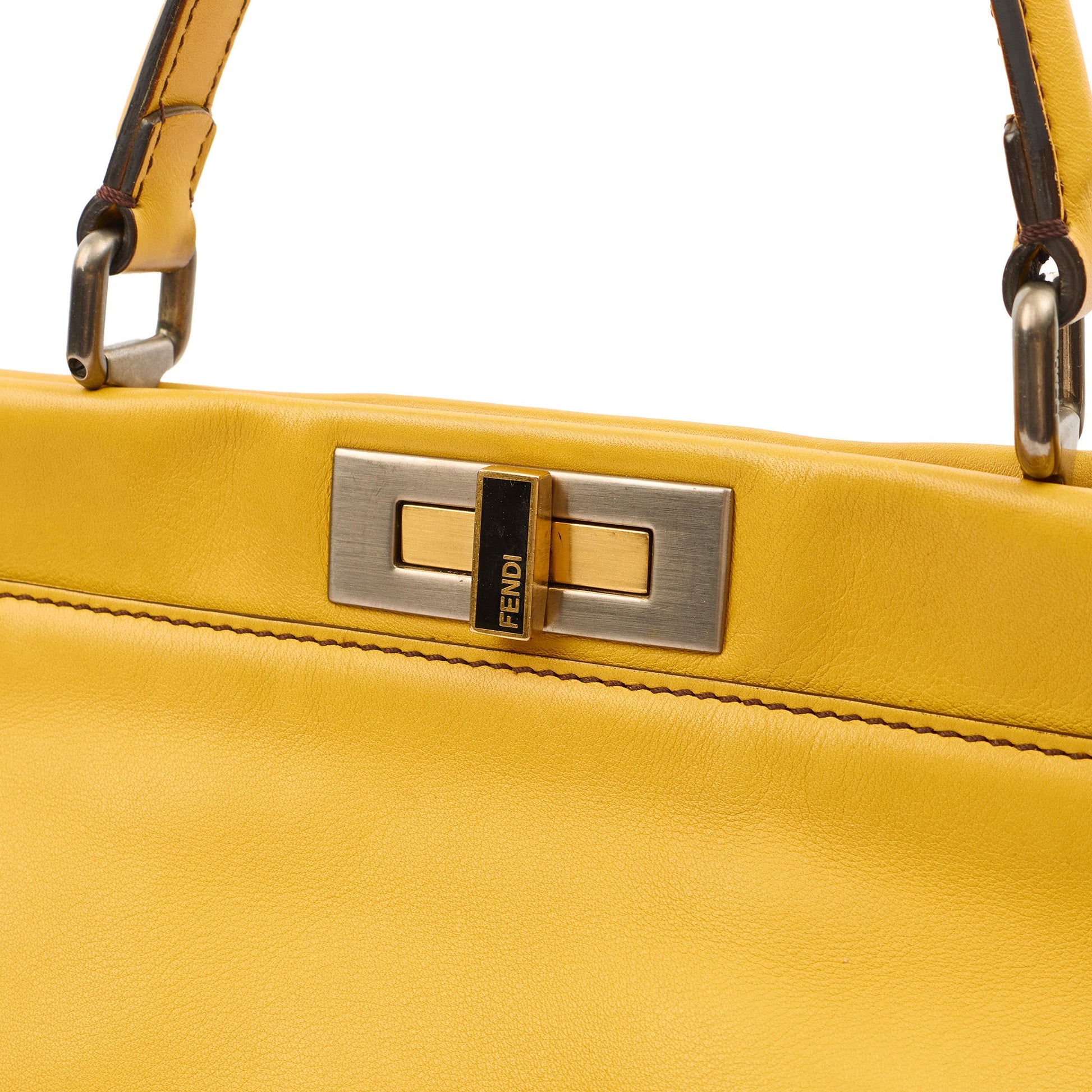 Fendi Tote Peekaboo - Medium in Yellow, Leather — Lifestyle View