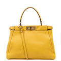 Fendi Tote Peekaboo - Medium in Yellow, Leather — Front View
