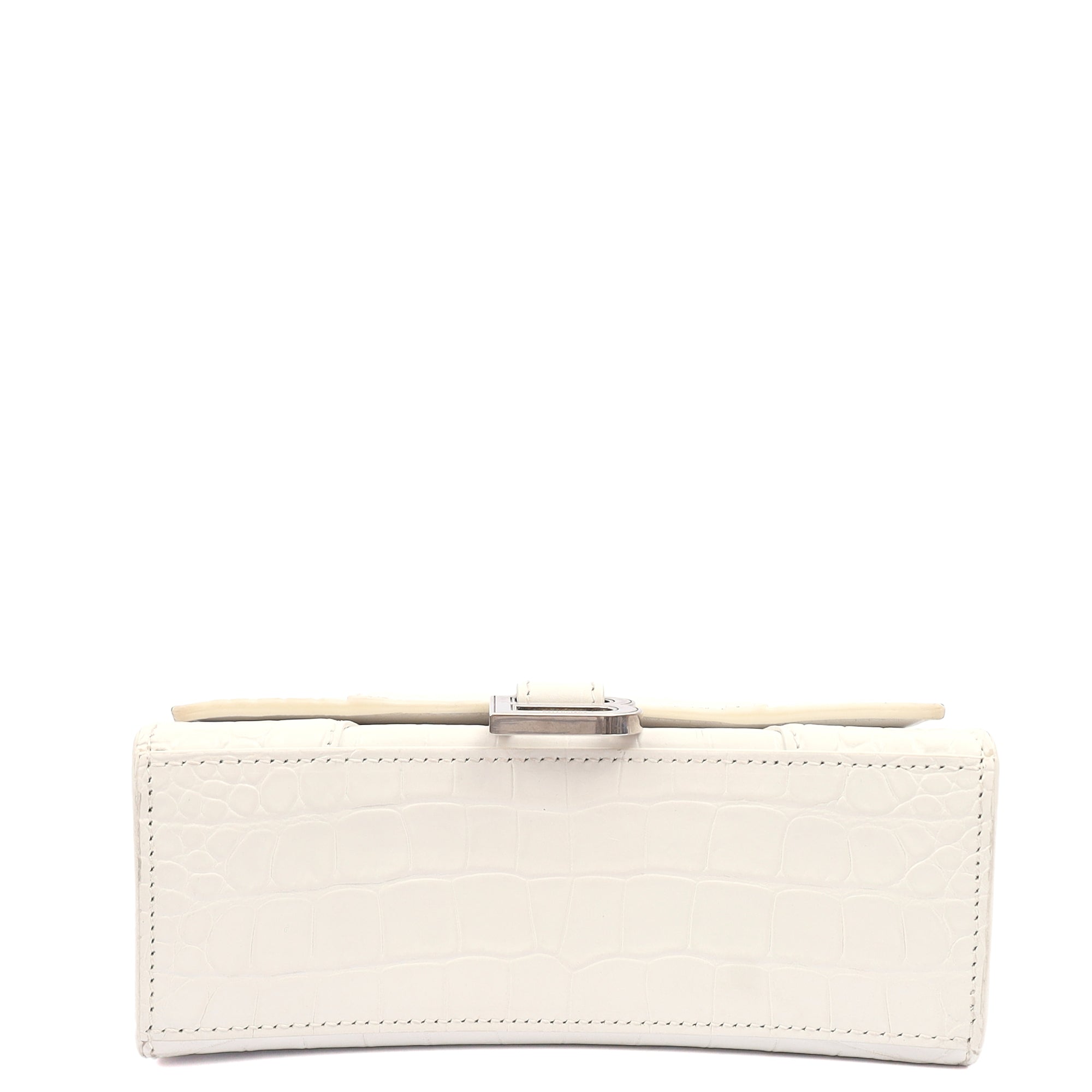 Balenciaga Mini Bag Hourglass Top Handle Small in White, Exotic Effect Leather — Alternate View 10