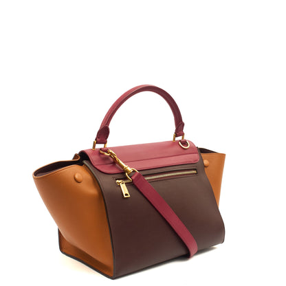 Celine Top Handle Trapeze - Medium in Red, Leather — Side View