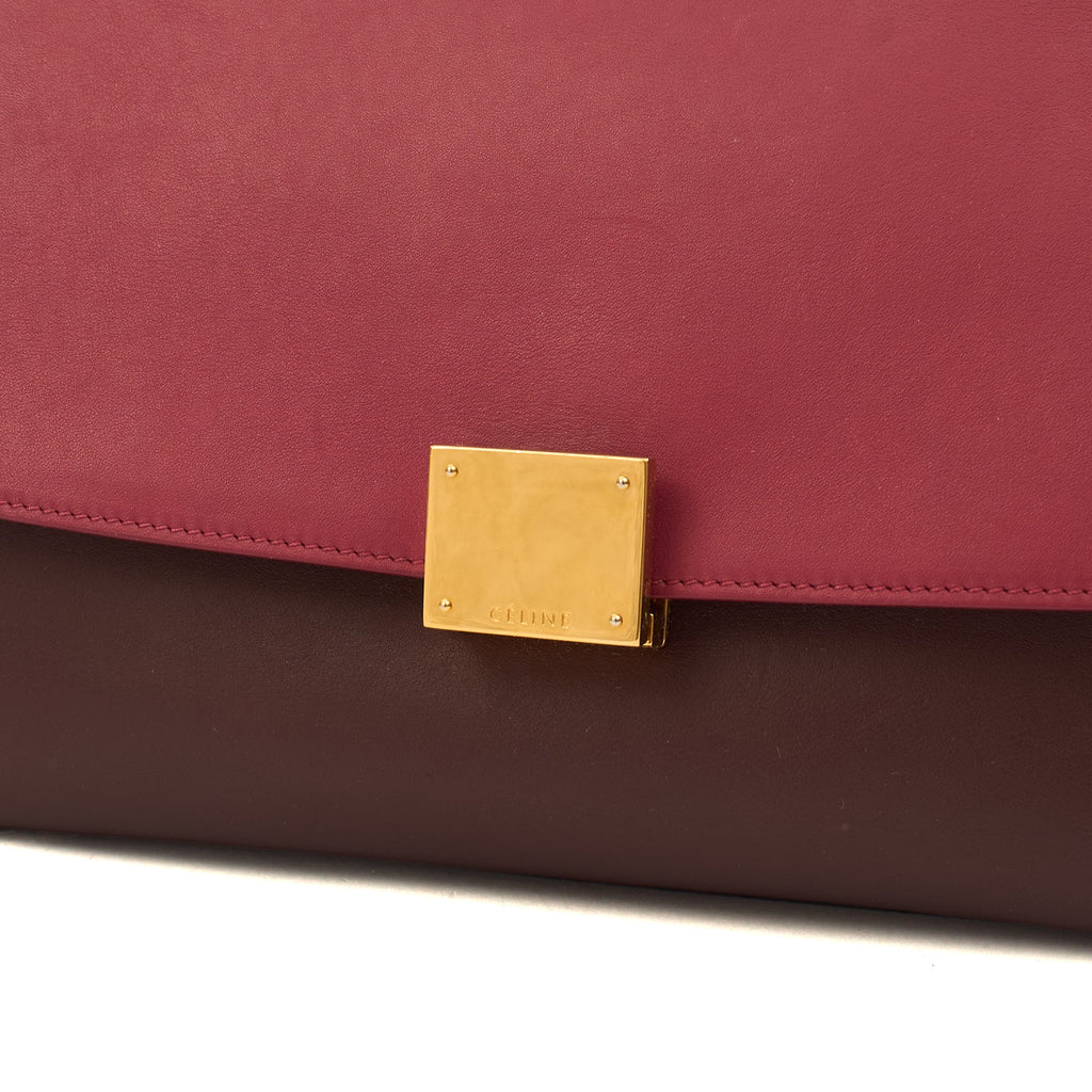 Celine Top Handle Trapeze - Medium in Red, Leather — Lifestyle View