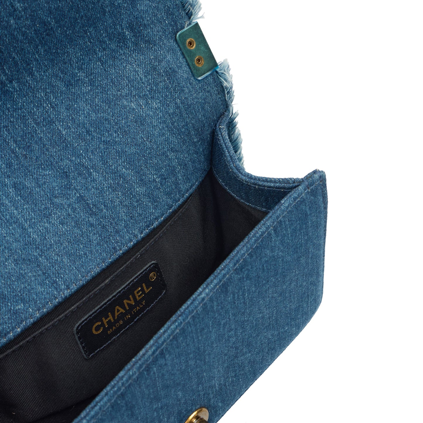 Chanel Shoulder Bag Boy - Small in Blue, Fabric — Alternate View 9