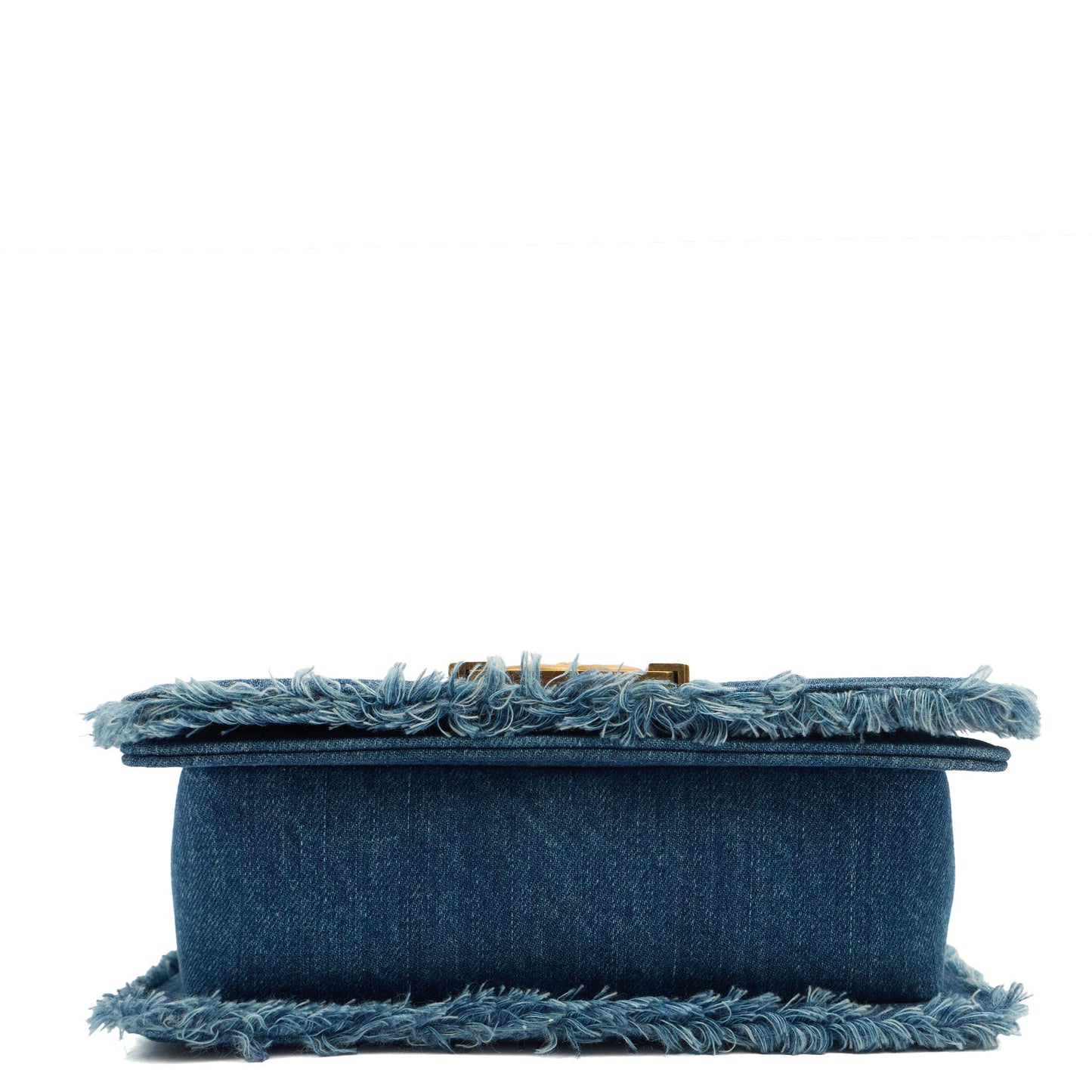 Chanel Shoulder Bag Boy - Small in Blue, Fabric — Top View