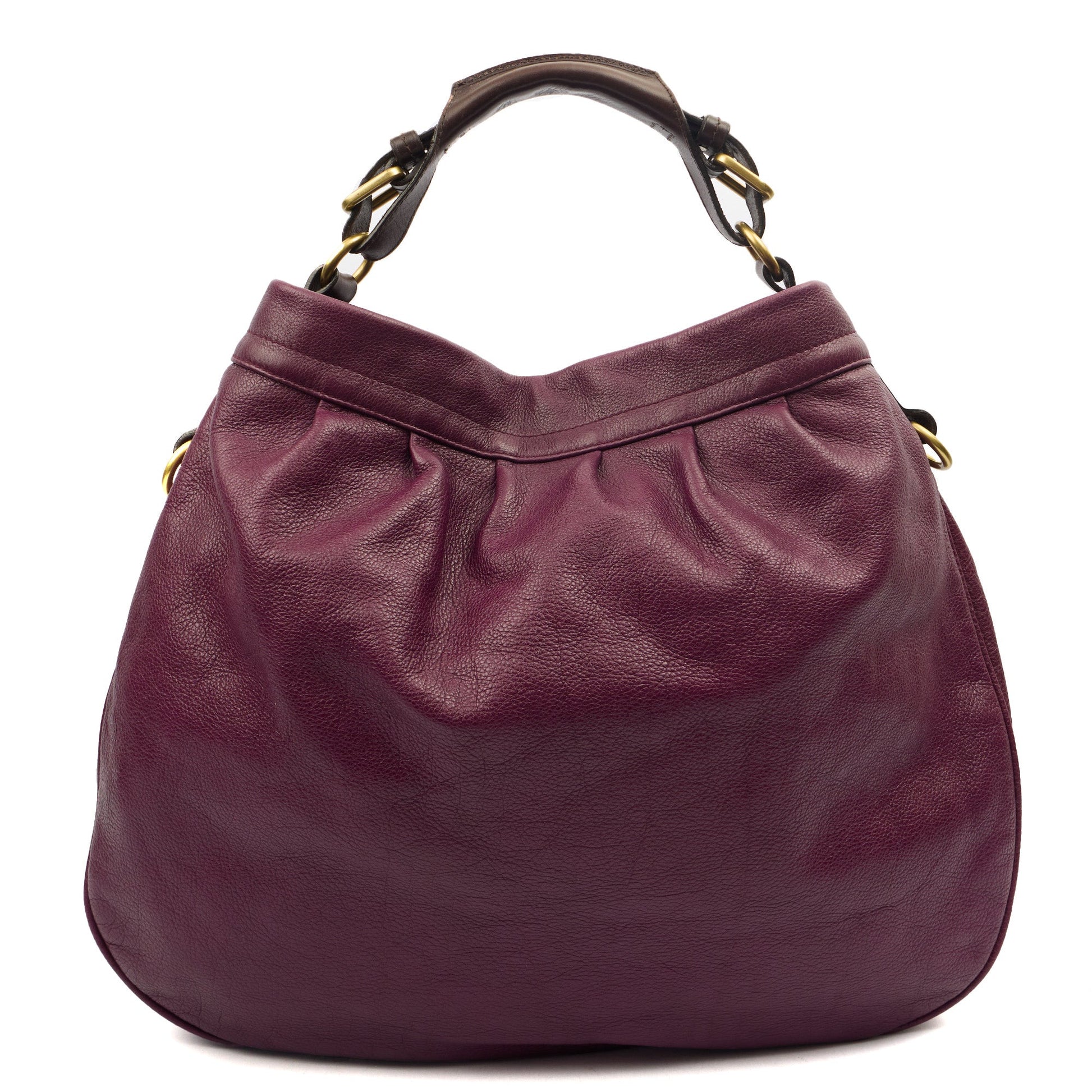 Mulberry Tote Mitzy Tote in Purple, Calfskin Leather — Back View