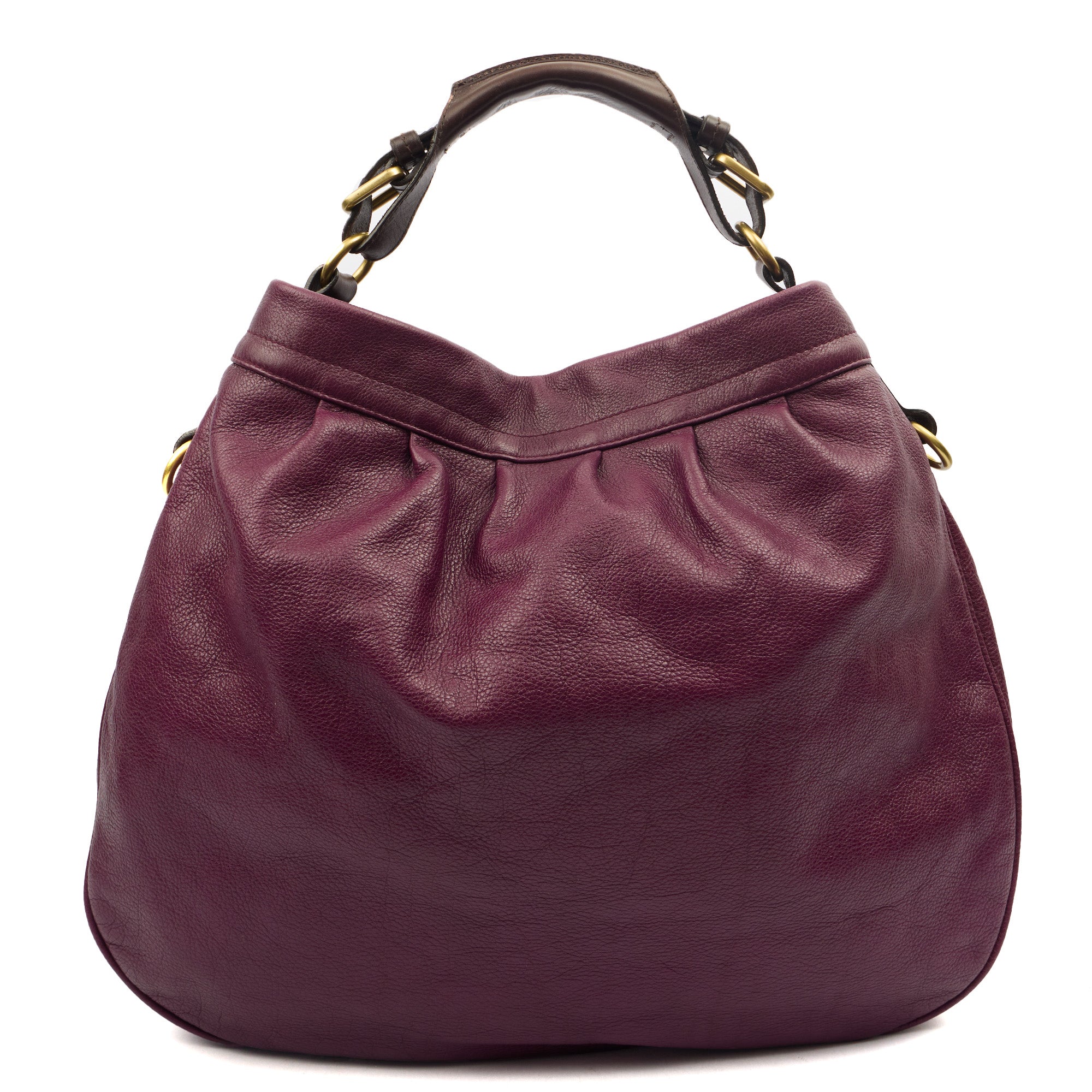 Mulberry Tote Mitzy Tote in Purple, Calfskin Leather — Back View