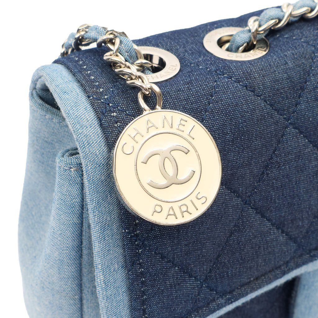 Chanel Cross Body Flap Bag in Navy, Canvas — Alternate View 17