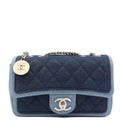 Chanel Cross Body Flap Bag in Navy, Canvas — Front View