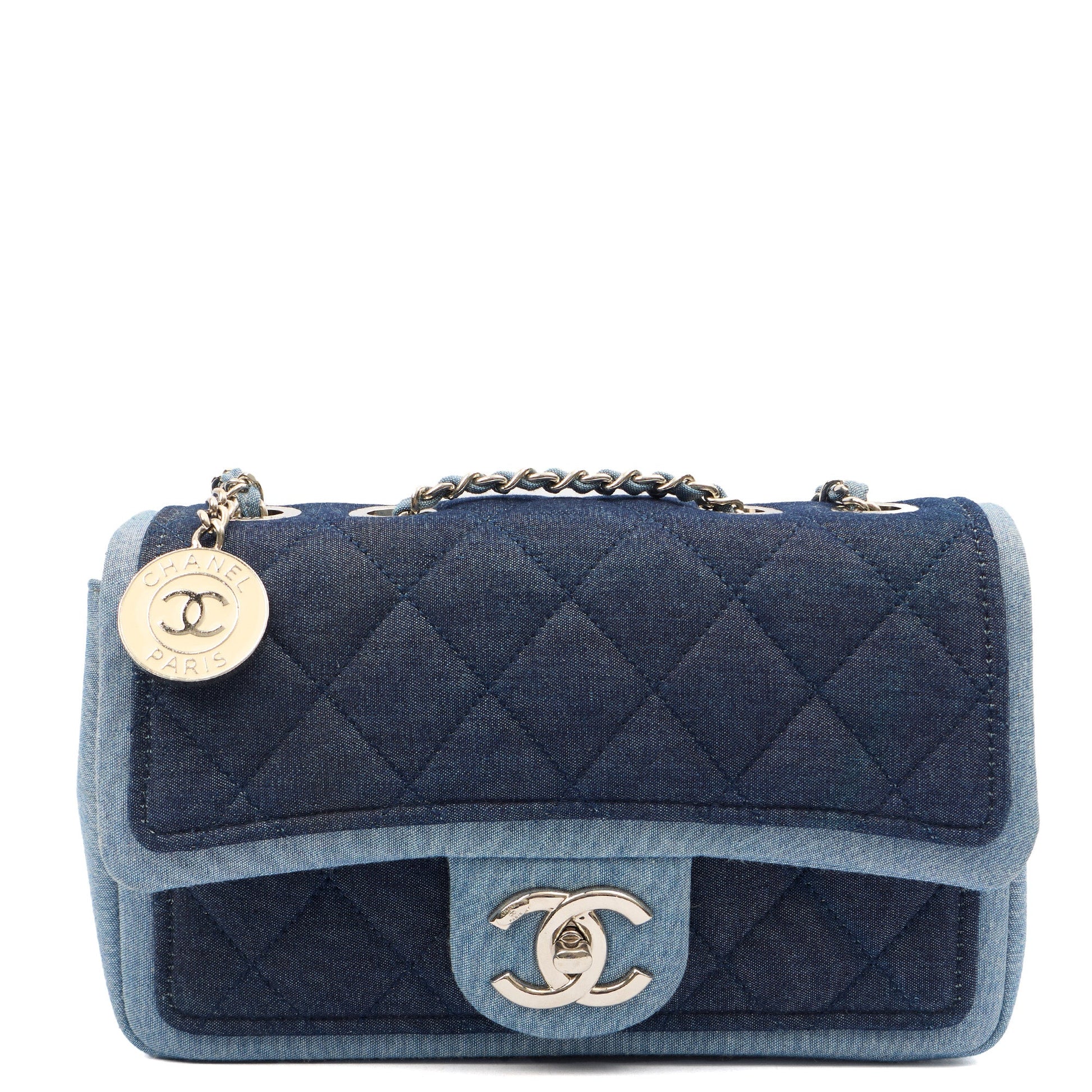 Chanel Cross Body Flap Bag in Navy, Canvas — Alternate View 12