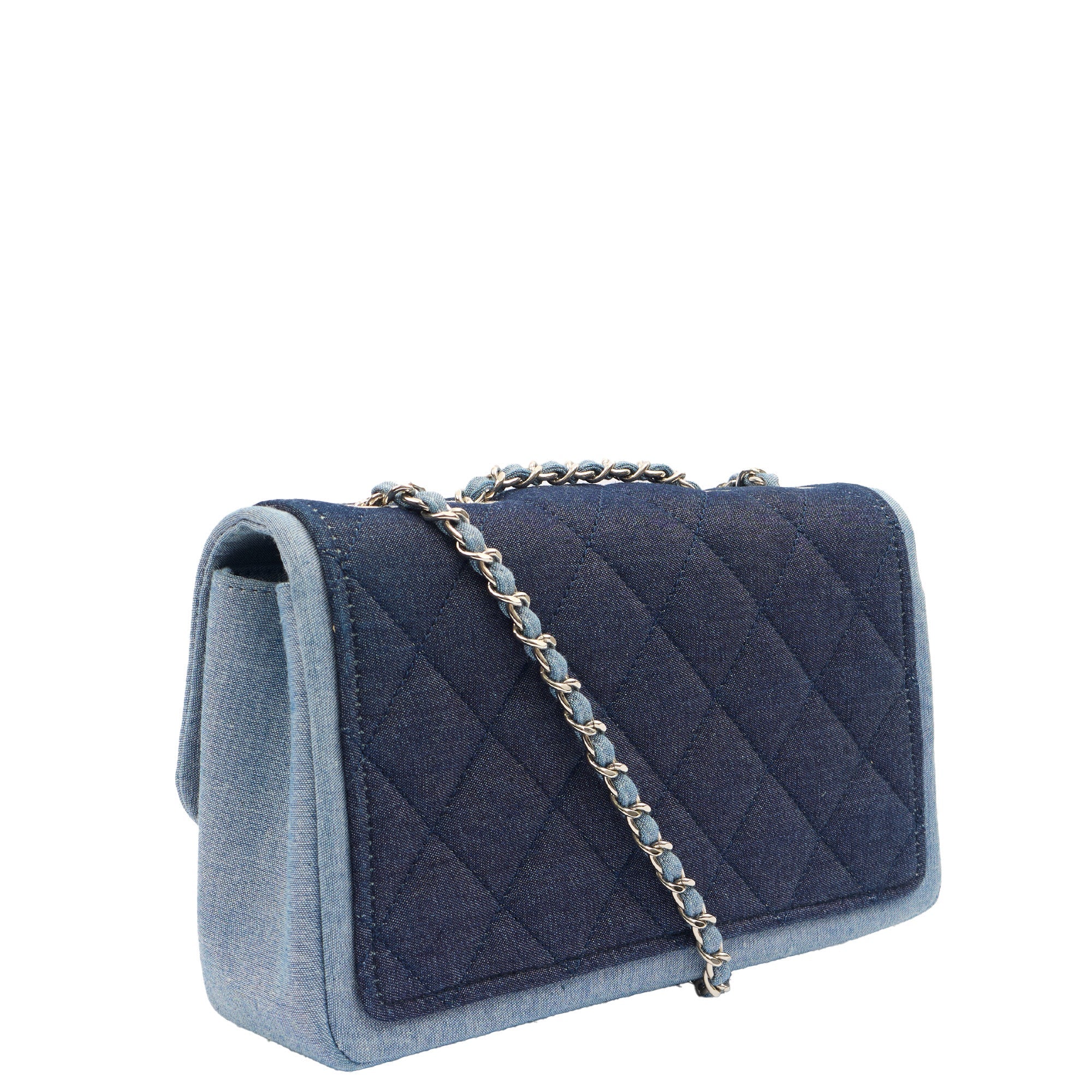Chanel Cross Body Flap Bag in Navy, Canvas — Alternate View 13