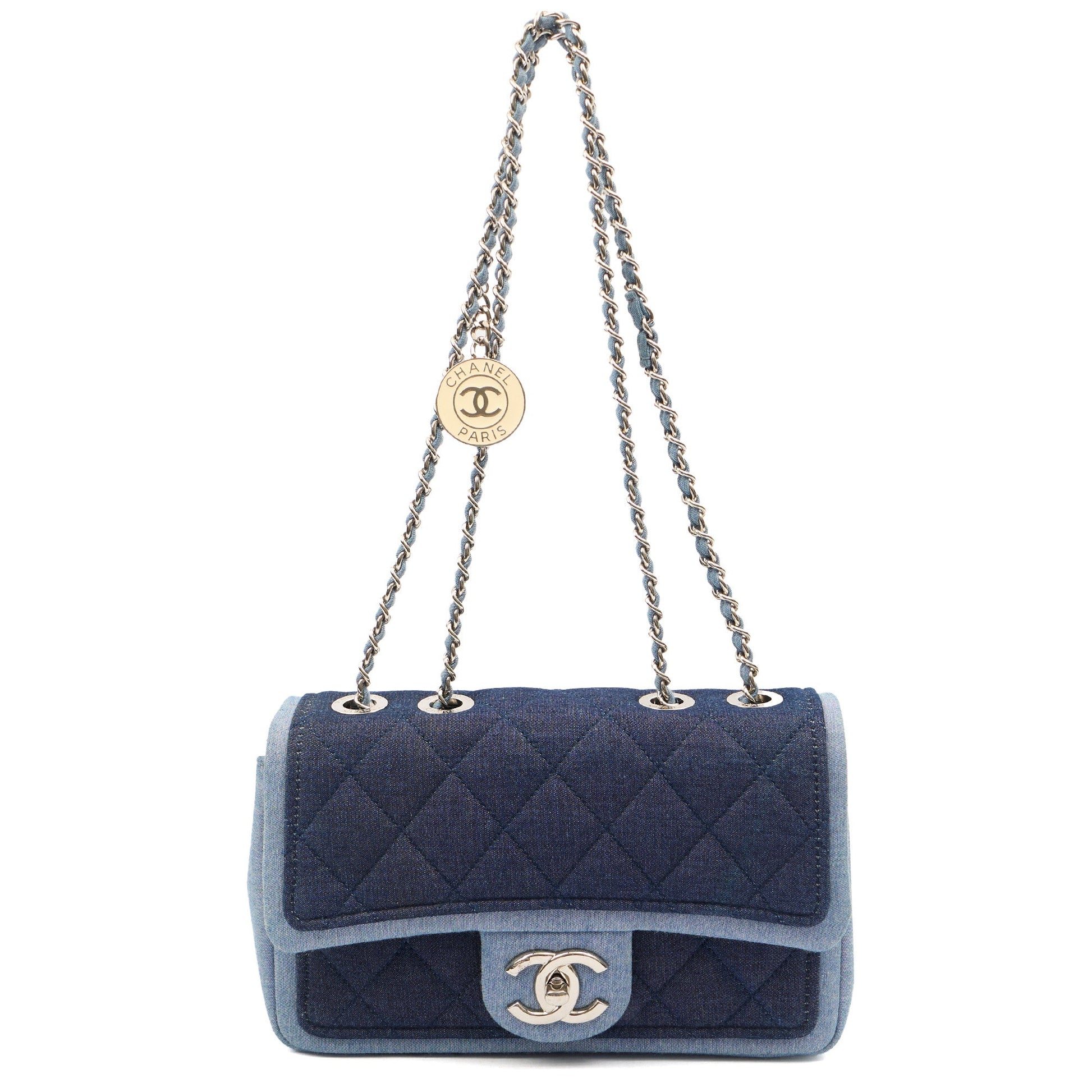 Chanel Cross Body Flap Bag in Navy, Canvas — Alternate View 20