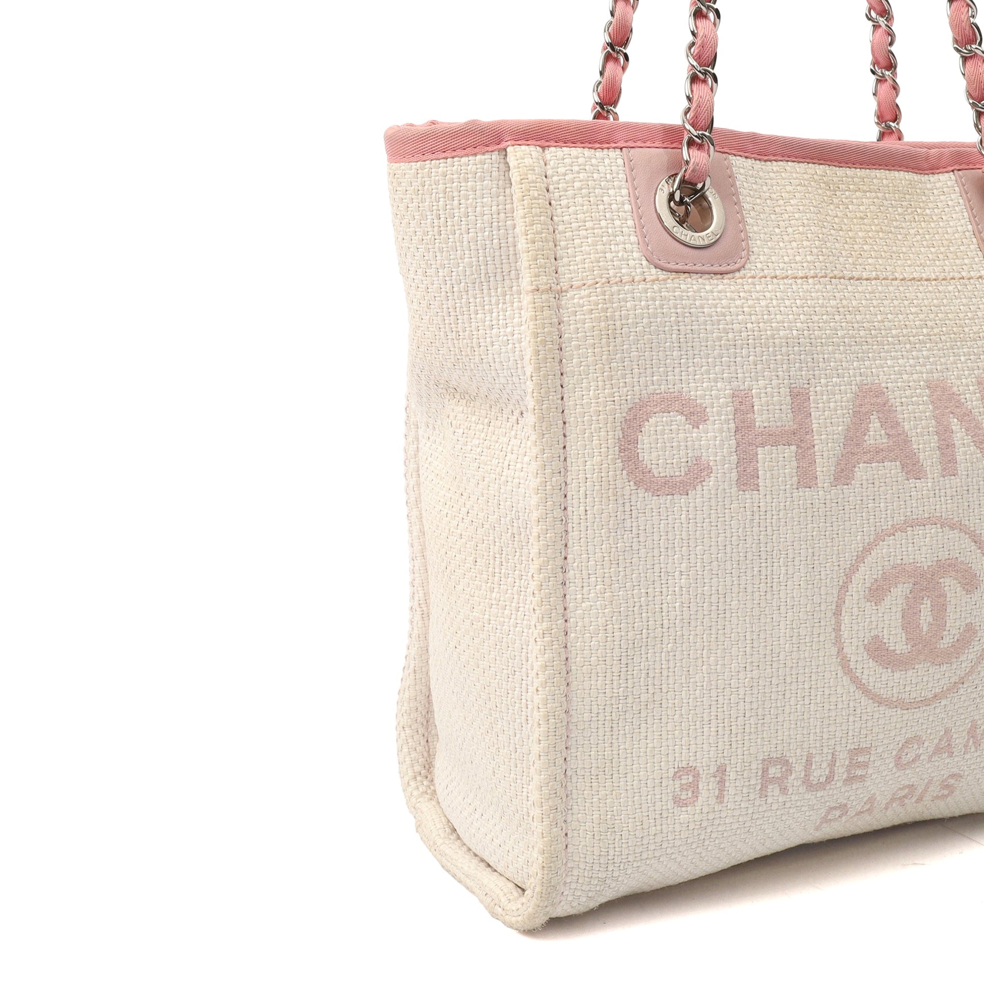 Chanel Tote Deauville Tote - Small in Pink, Fabric — Alternate View 7