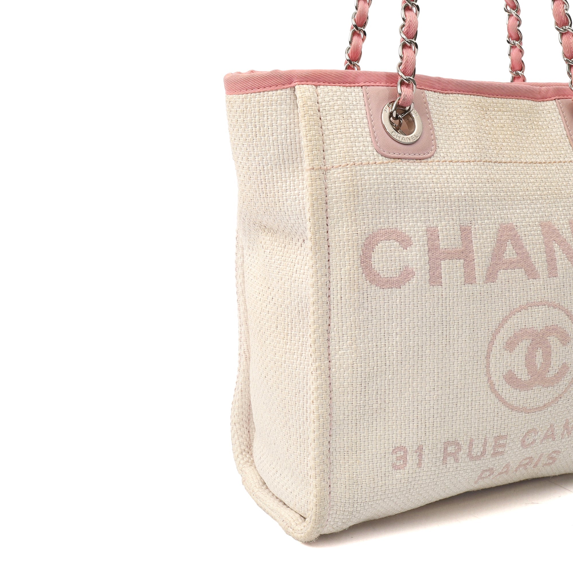 Chanel Tote Deauville Tote - Small in Pink, Fabric — Alternate View 15