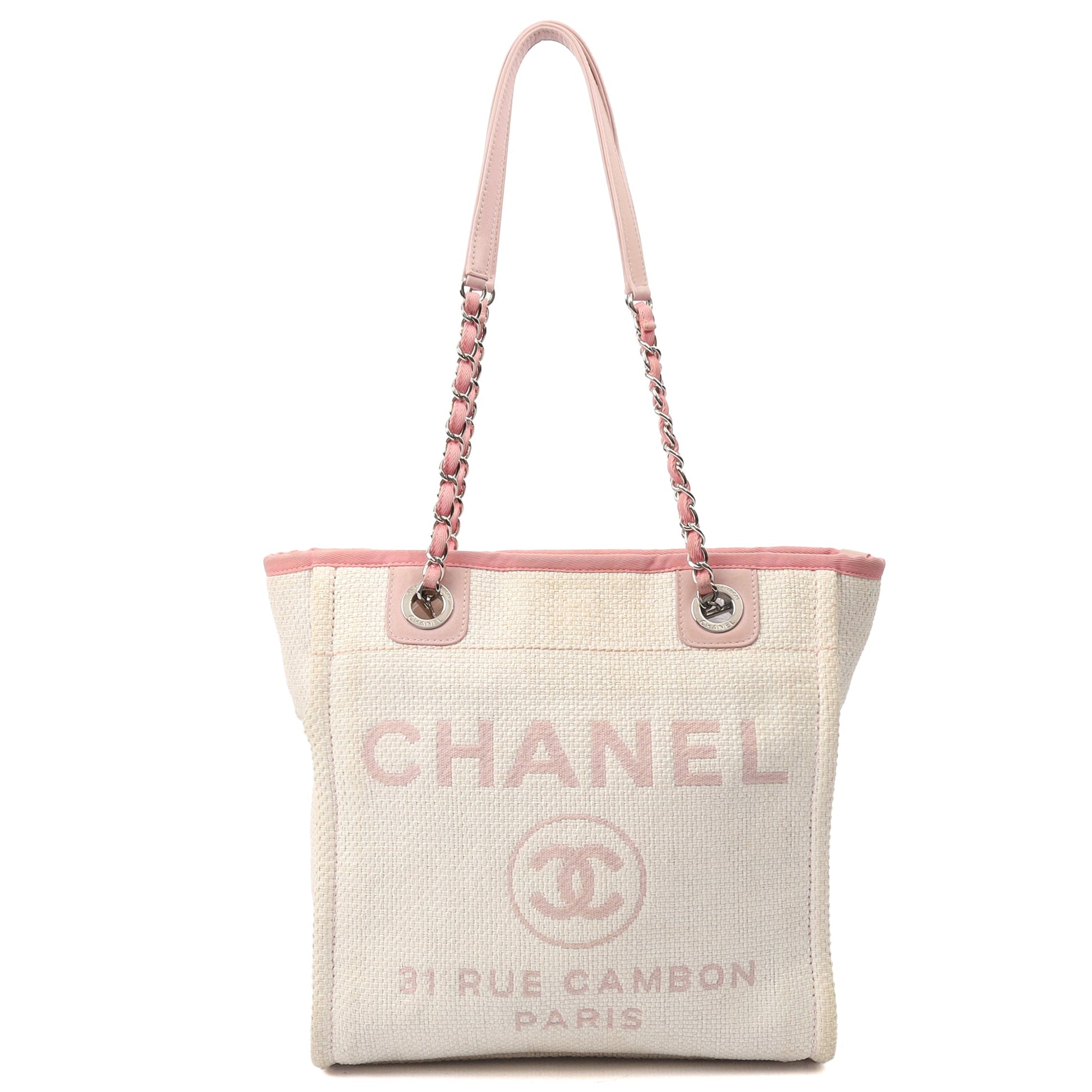 Chanel Tote Deauville Tote - Small in Pink, Fabric — Alternate View 9
