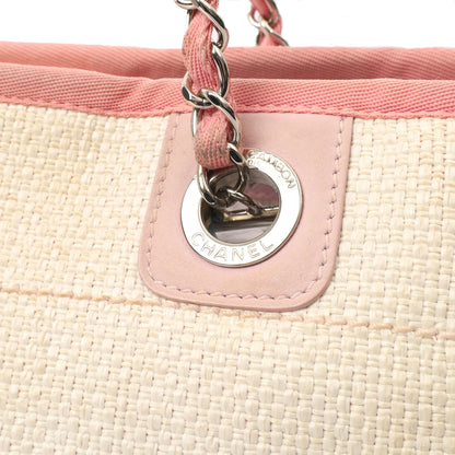 Chanel Tote Deauville Tote - Small in Pink, Fabric — Lifestyle View