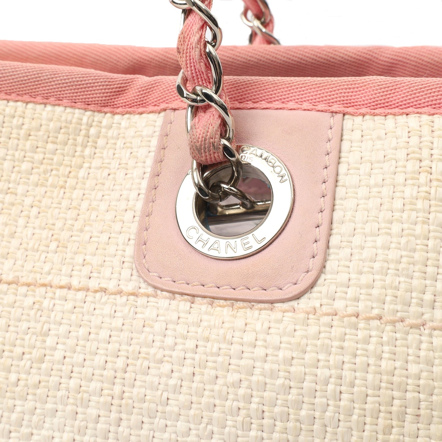 Chanel Tote Deauville Tote - Small in Pink, Fabric — Alternate View 14