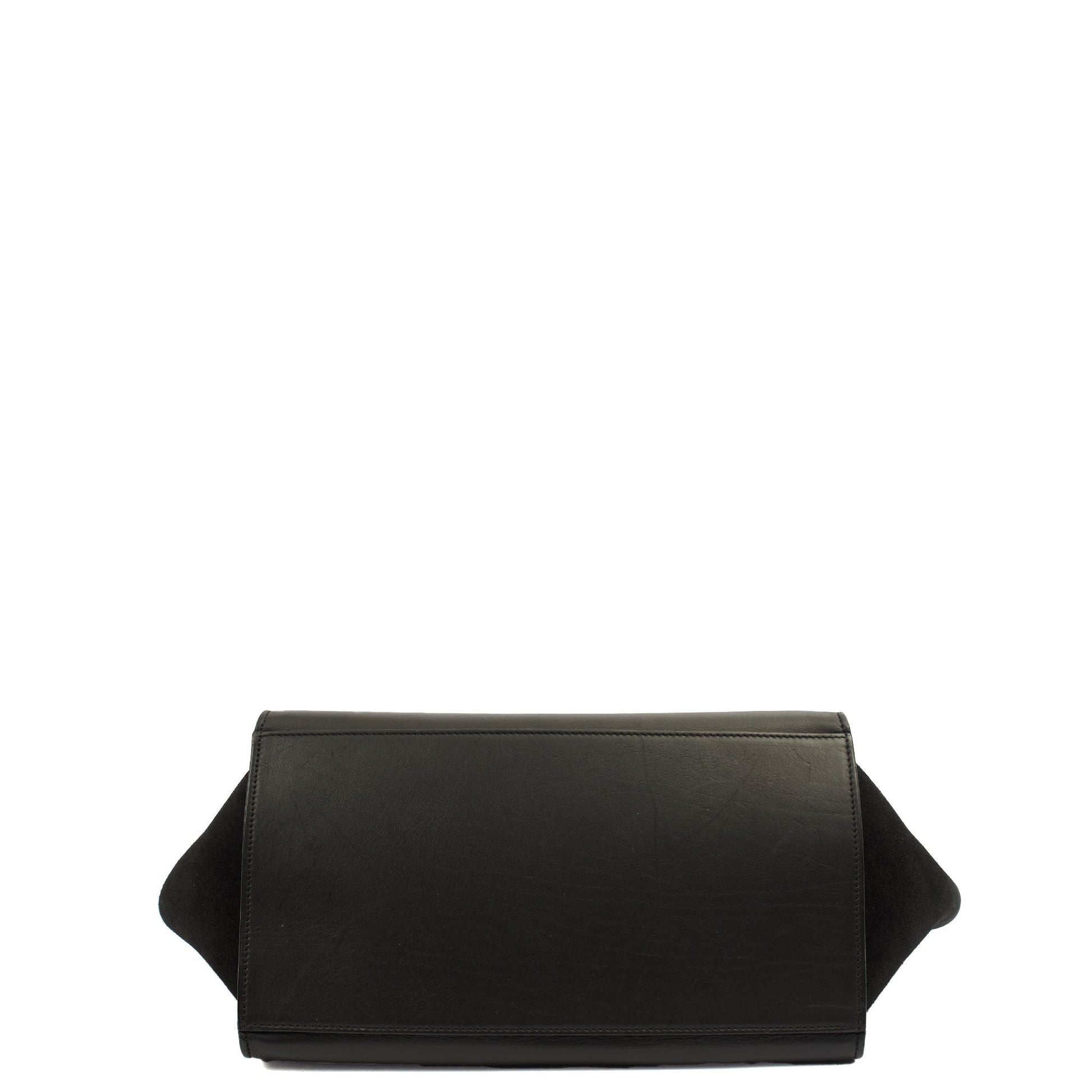 Celine Tote Trapeze - Medium in Black, Leather — Top View