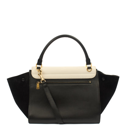 Celine Tote Trapeze - Medium in Black, Leather — Back View